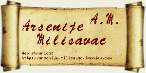 Arsenije Milisavac vizit kartica